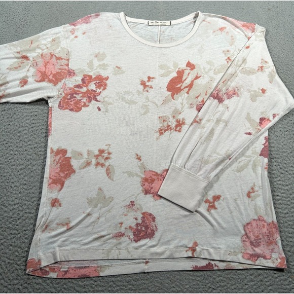 Free People Tops - Free People Shirt Top Womens Small White Floral Oversized Semi Sheer We The Free